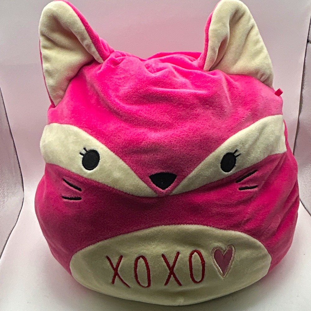 Squishmallows Pink & White Fox XOXO Plush Stuffed Animal Valentines 2018 MPN